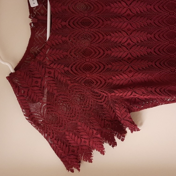 Revolve Endless Rose Ruby Red Lace Dress - Picture 11 of 17